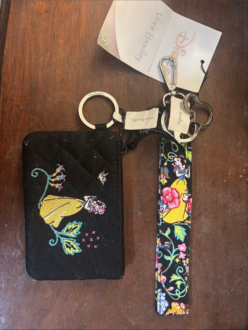 Vera Bradley Disney 100 Snow White Wristlet & Floral Lanyard